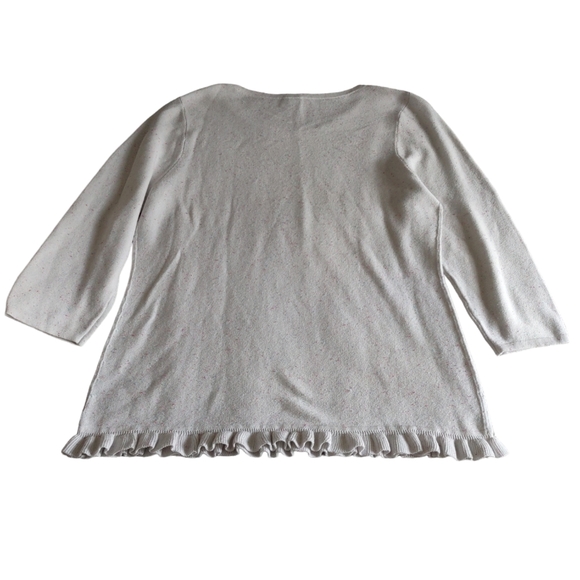 Talbot's Factory XL Speckled Knit Ruffle Hem Top - Picture 2 of 13